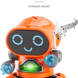 ربات کنترلی شش پا موزیکال و رقصنده نارنجی Dancing ROBOT on remote control RC music light orange -اسباب بازی